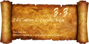 Zámbori Zenóbia névjegykártya
